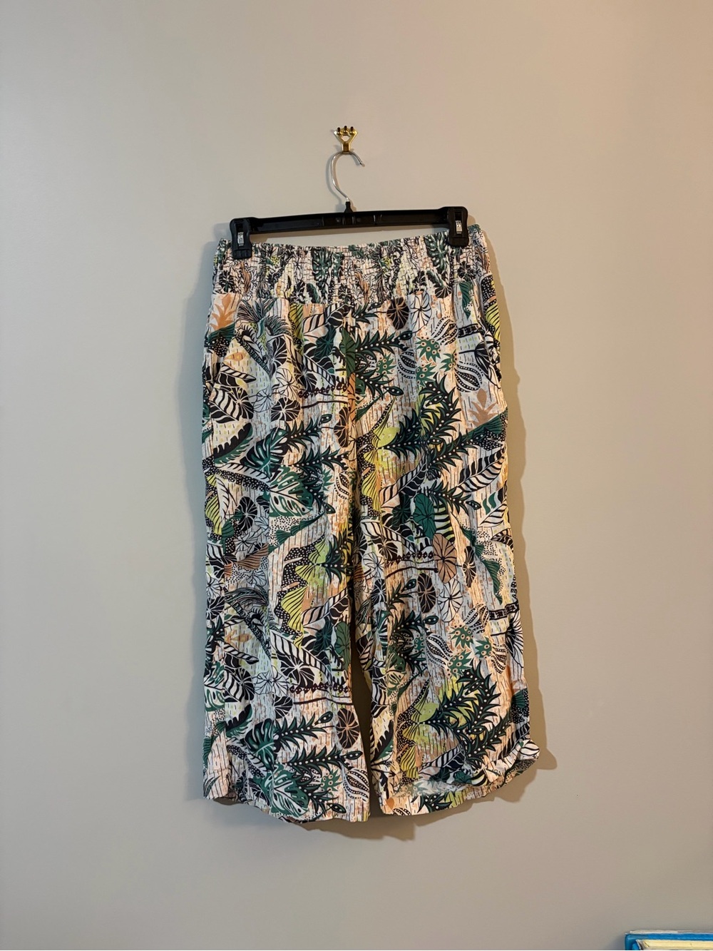 Tahari Women’s Tropical Print Elastic-Waist Casual Bottoms 1X